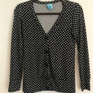 Vintage Black and White Heart Cardigan